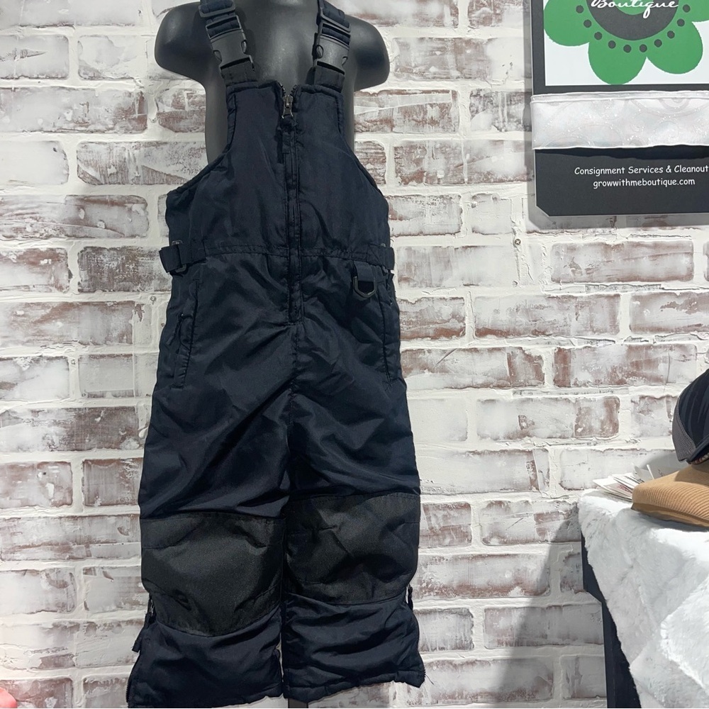 Kids Black Snow Bib Overalls 2T